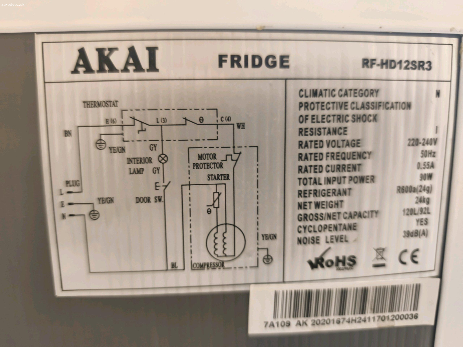 Chladnička AKAI 120L