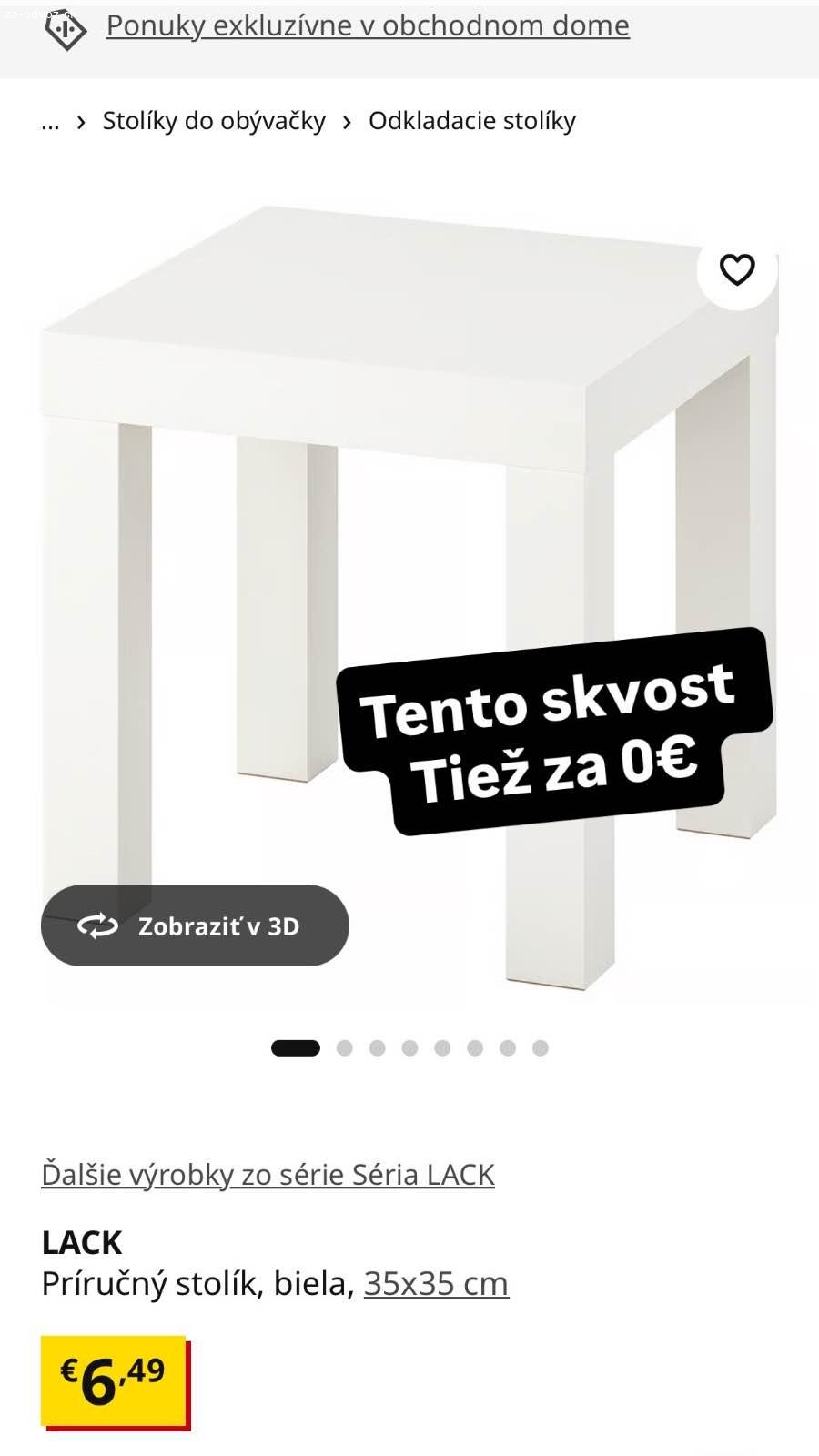 Darujem biely príručný stolík LACK z Ikea