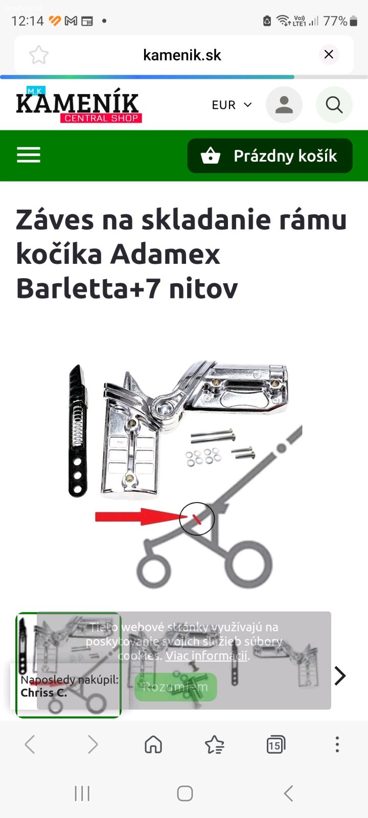 Darujem kočík. Darujem použitý kočík Adamex.Je treba si len dokúpiť zlomenú súčiastku.Inak plne funkčný.Nižšie zasielam link súčiastky.https://www.kamenik.sk/zaves-na-skladanie-ramu-kocika-adamex-barletta-7-nitov-vypr/?hgtid=97270ba5-39b2-4c29-afdf-16b4fbbca89f