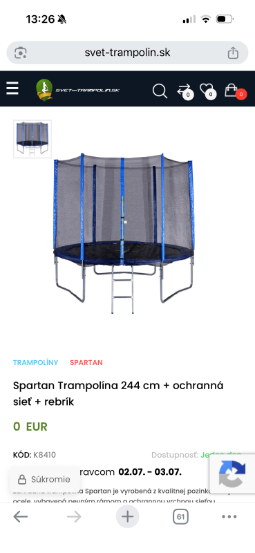 Darujem trampolinu