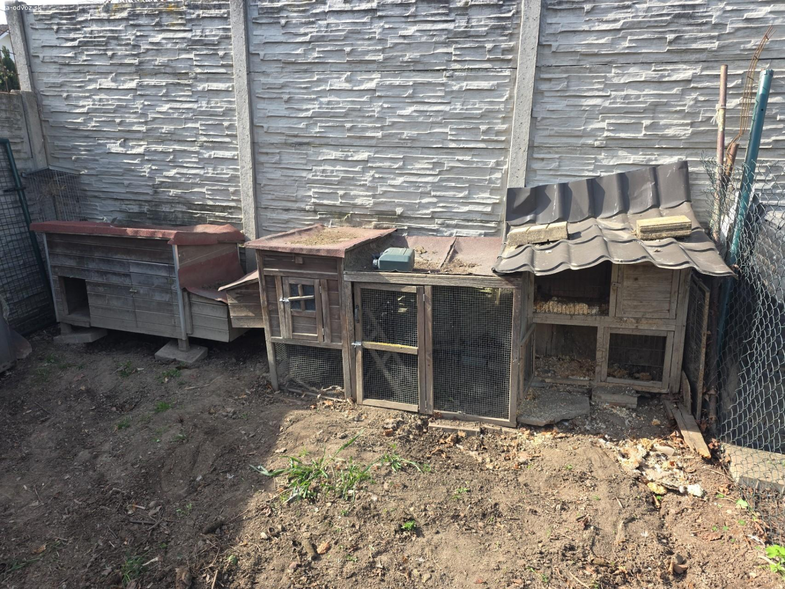 Kuríny a klietka na zajace