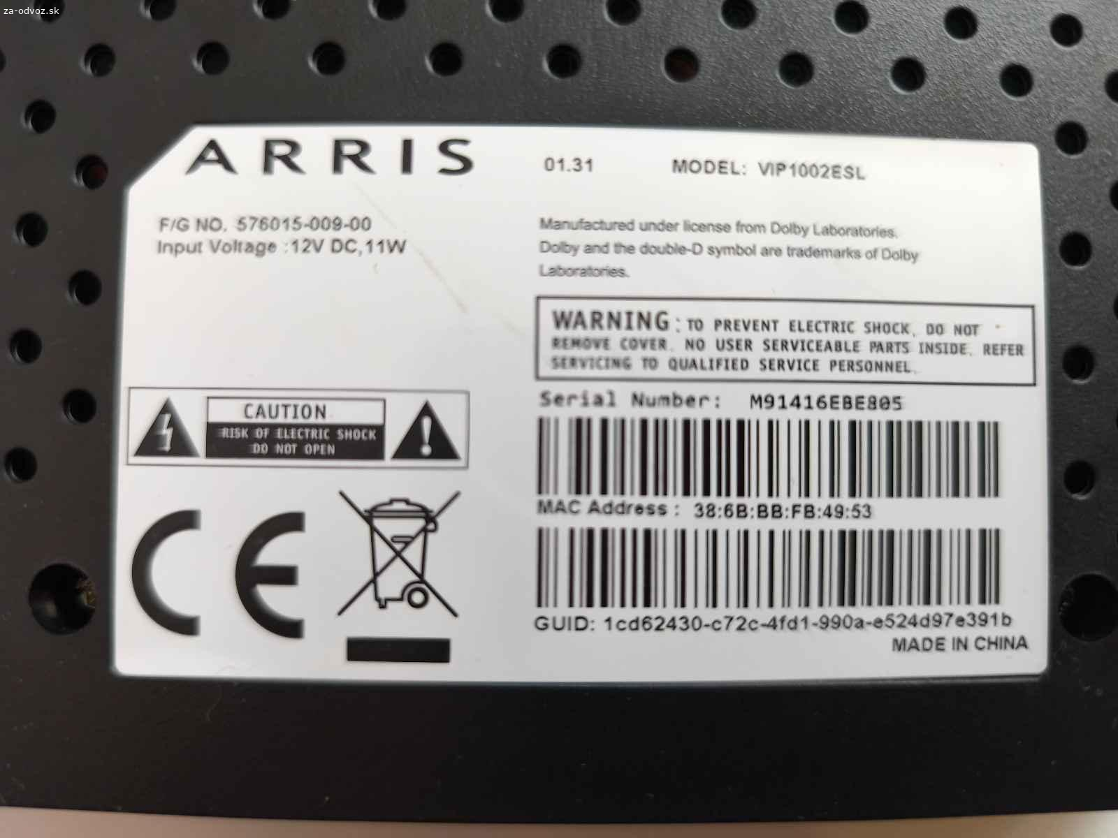 Odstúpim skoro nový wifi router ADB 3212. Odstúpim wifi router ADB 3212 spolu s magio set-top boxom ARRIS 1002 ESL. Zariadenia sú skoro nové minimálne používané  a viem ich odstúpiť aj osobitne.