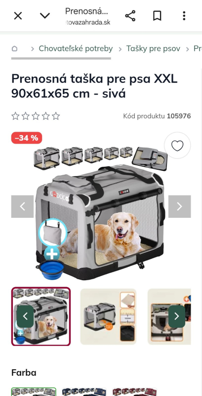 Prepravná taška pre psa-darujem