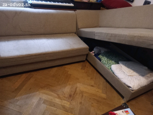 Rohová sedačka rozkladacia s úložným
