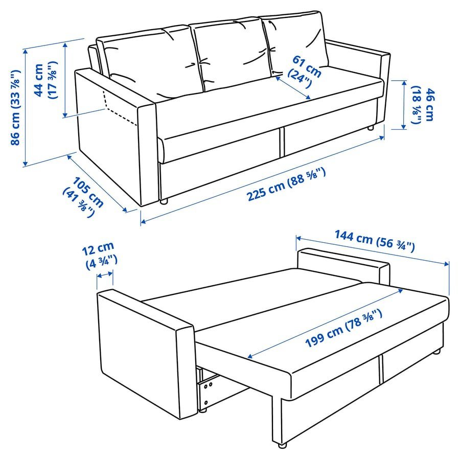Rozkladacia pohovka IKEA FRIHETEN. Darujem túto použitú rozkladaciu 3-pohovku (gauč/posteľ). Je v dobrom stave, ale nesie známky používania. Nemá žiadne fľaky ani na ňu nebolo nič vyliate.

Dostupná na odvoz 29.-30.9. v Bratislave-Petržalke.

Zabezpečenie odvozu nutné.