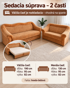 Sedacia súprava 2-dielna – rozkladacia pohovka