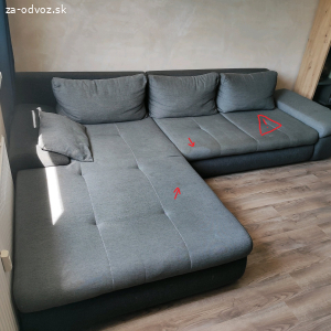 Sivá sedačka L (Ľavý roh)