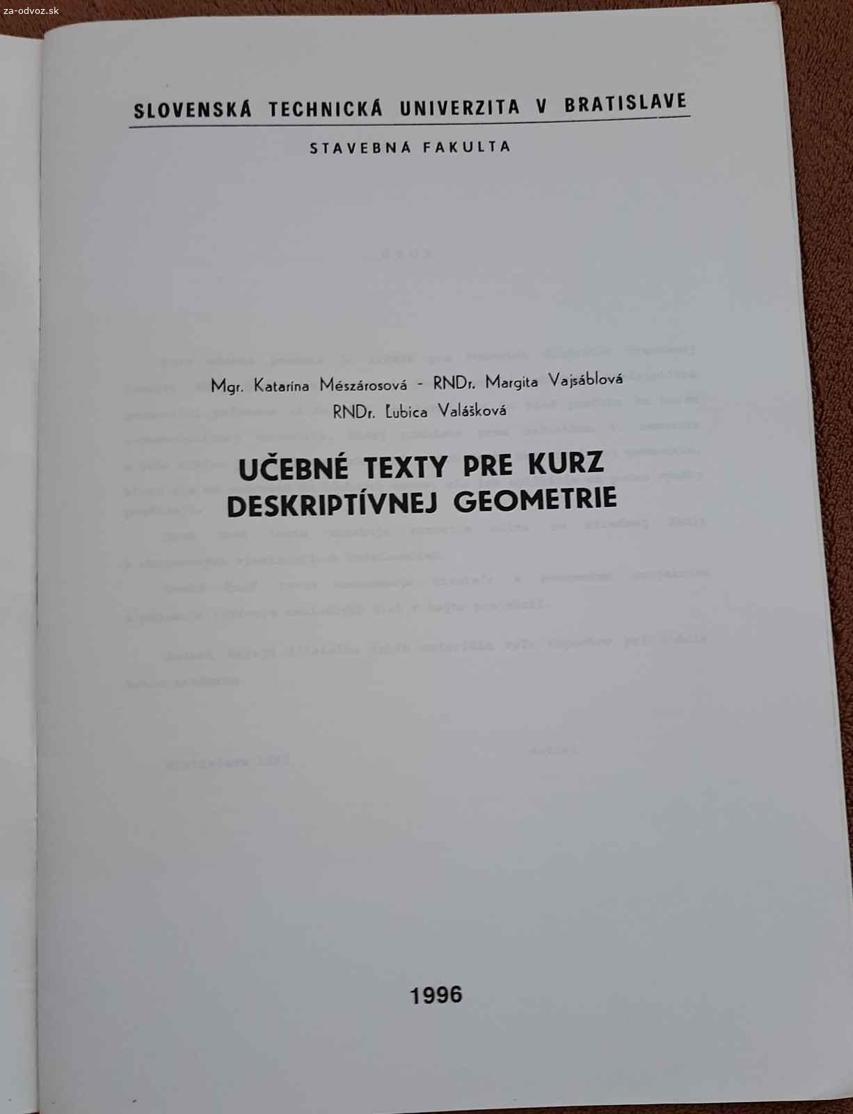 Vysokoškolské skriptá - stavebná fakulta III