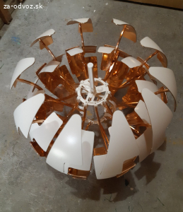 Závesná lampa guľa medená nastaviteľná 35 cm